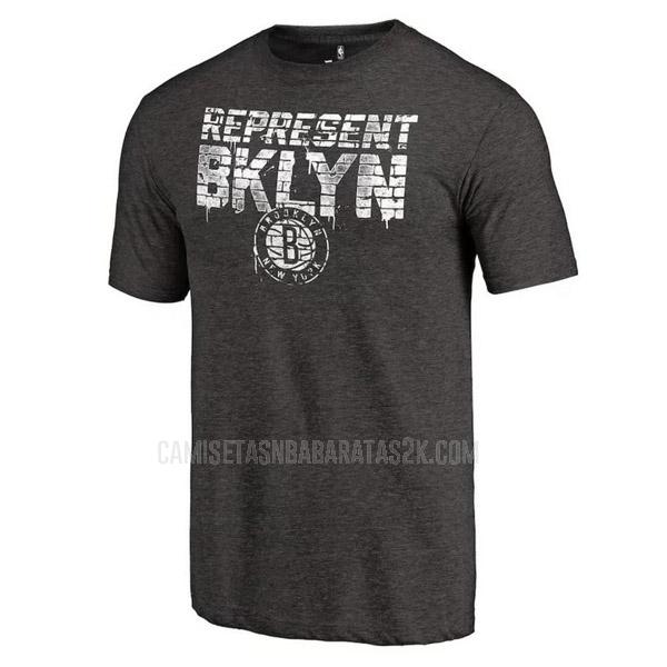 camisetas brooklyn nets de la hombres gris oscuro 417a22