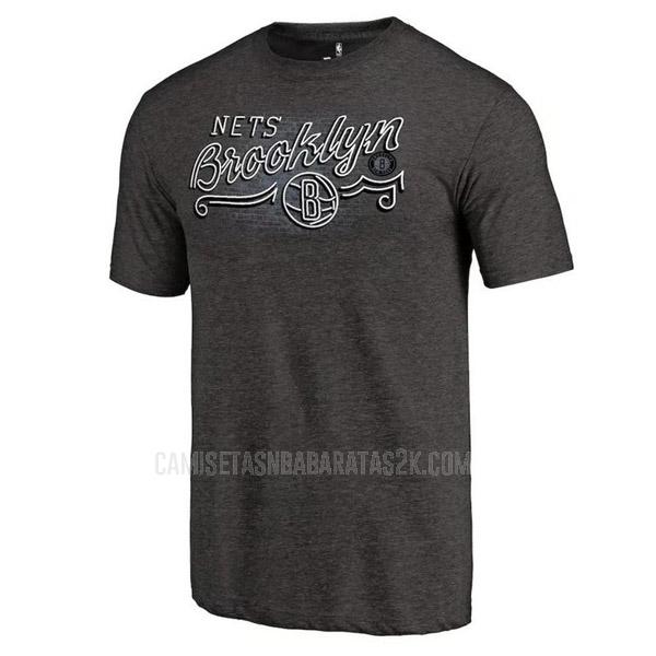 camisetas brooklyn nets de la hombres gris oscuro 417a24