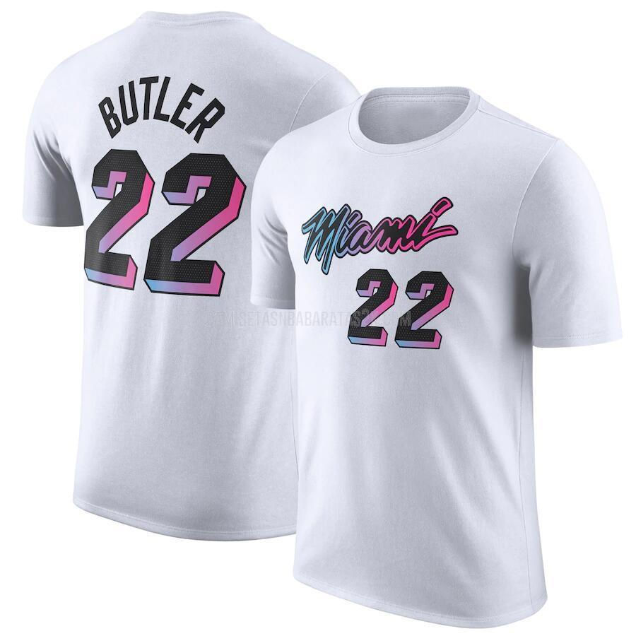 camisetas miami heat de la jimmy butler 22 hombre blanco 2022-23