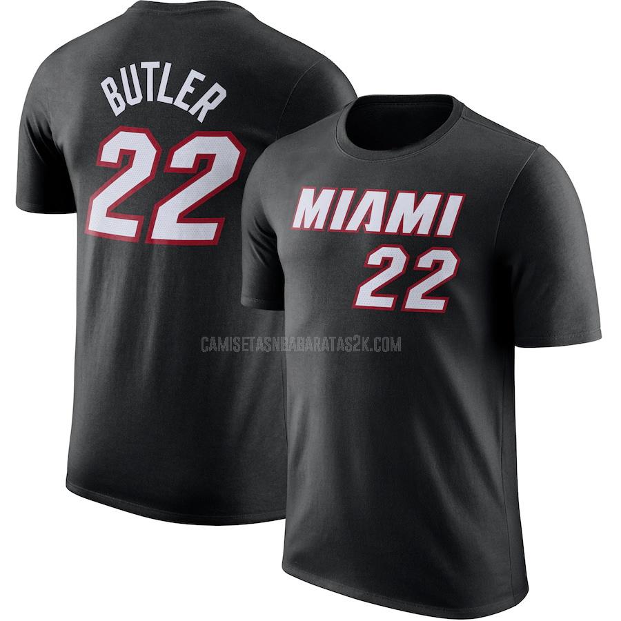 camisetas miami heat de la jimmy butler 22 hombre negro 2022-23