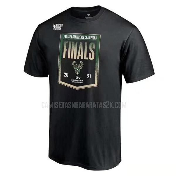 camisetas milwaukee bucks de la hombres negro finals 2021