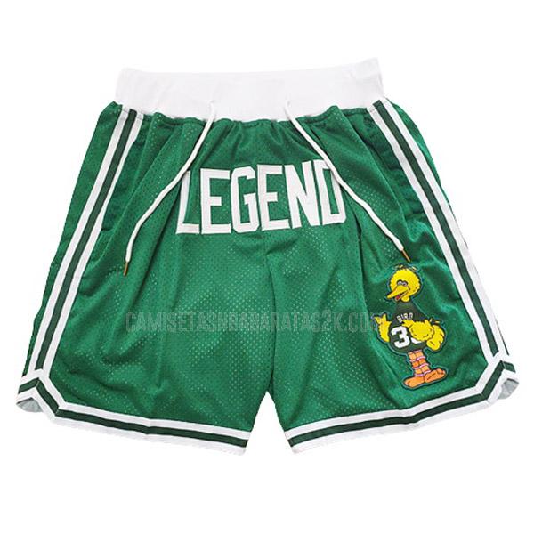 pantalones cortos boston celtics de la larry bird hombres verde ll1