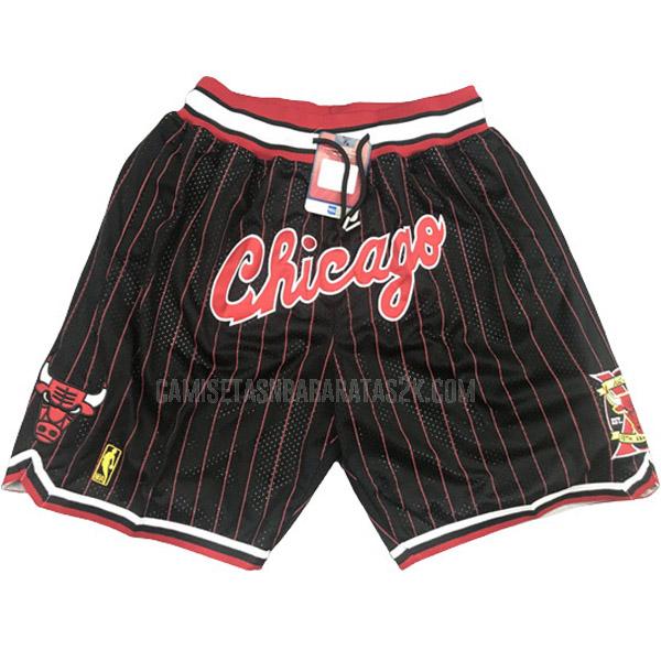 pantalones cortos chicago bulls de la hombres negro just don rayas gn1