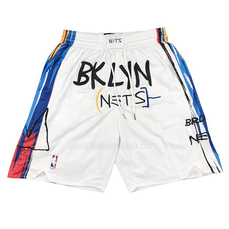 pantalones cortos de baloncesto brooklyn nets de la blanco city edition 2022-23