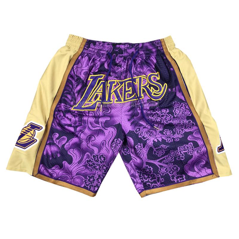 pantalones cortos de baloncesto los angeles lakers de la púrpura tiger year edition 2023