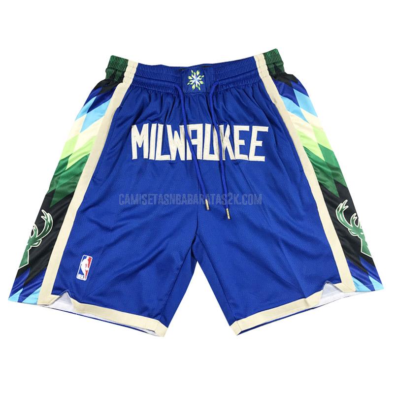 pantalones cortos de baloncesto milwaukee bucks de la azul city edition 2023