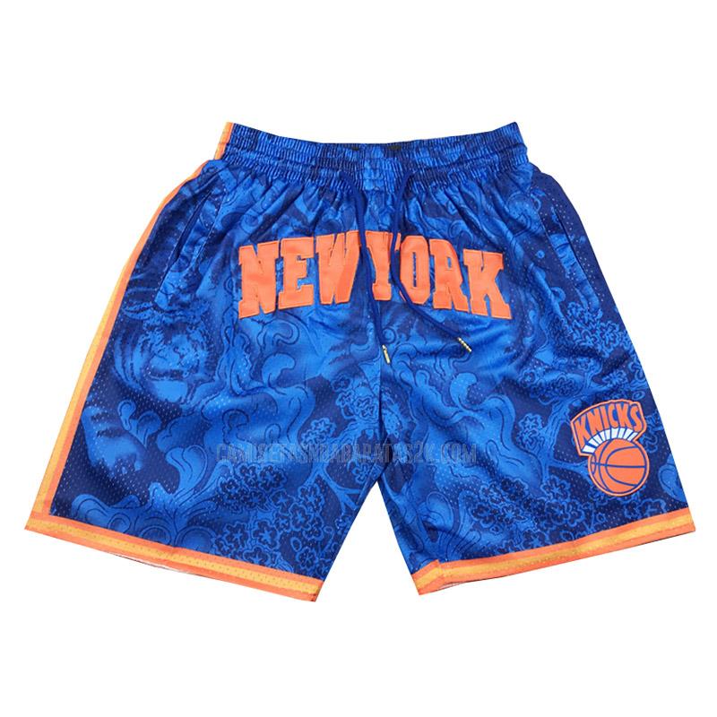 pantalones cortos de baloncesto new york knicks de la azul tiger year edition 2023