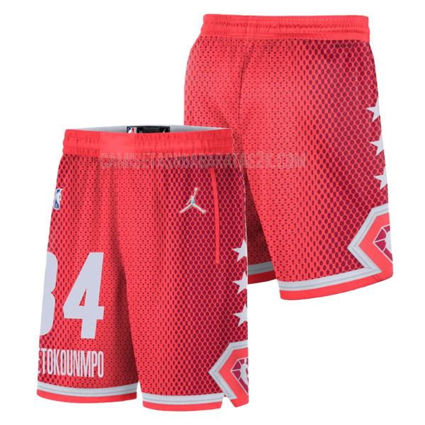 pantalones cortos de la giannis antetokounmpo 34 hombres rojo nba all-star 2022