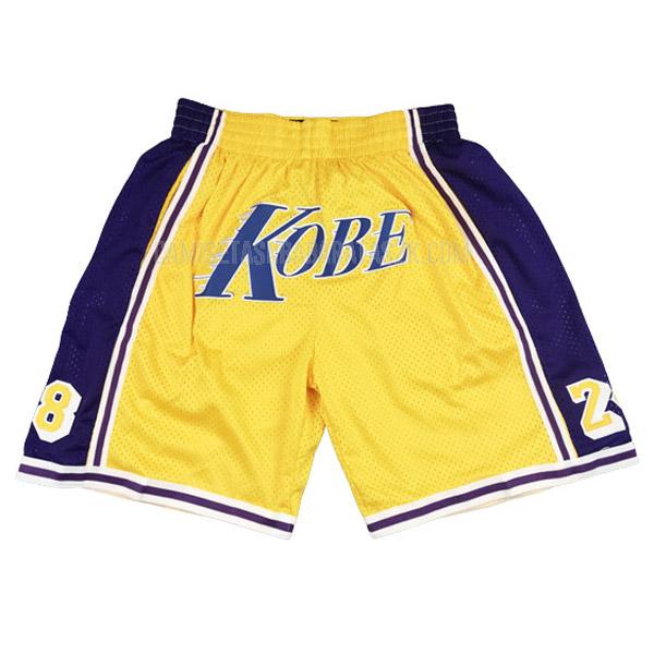 pantalones cortos de la kobe bryant 8&24 hombres amarillo kb1