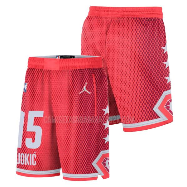pantalones cortos de la nikola jokic 15 hombres rojo nba all-star 2022