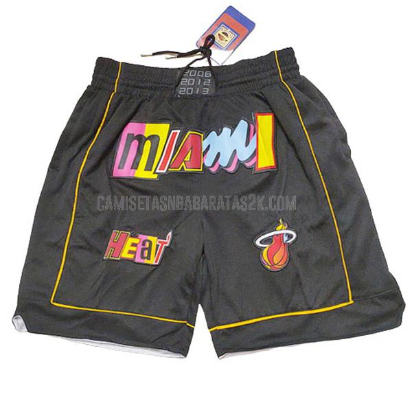 pantalones cortos miami heat de la hombres negro city edition rh1