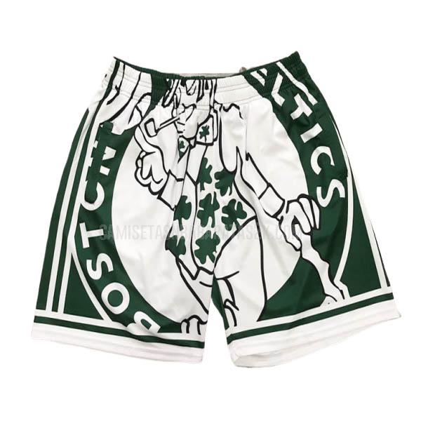 pantalones cortos nba boston celtics de la blanco verde big face