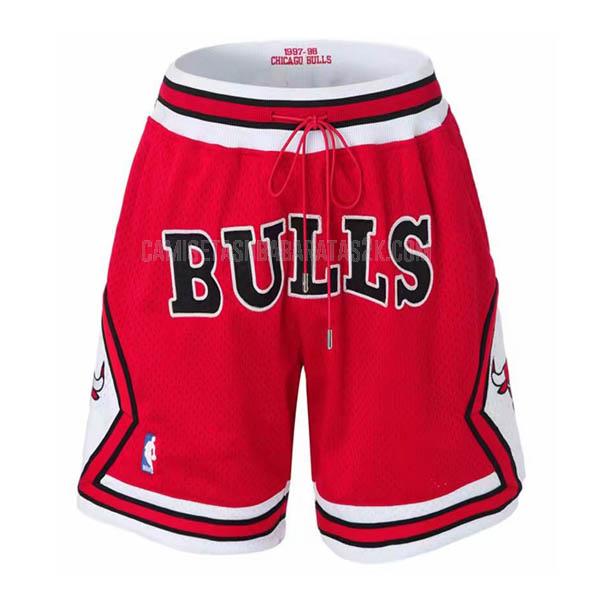 pantalones cortos nba chicago bulls de la rojo just don bolsillo-clásico