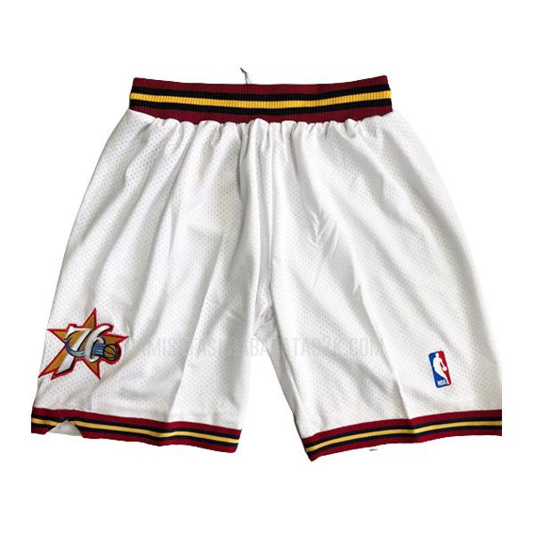 pantalones cortos philadelphia 76ers de la hombres blanco retro fc1