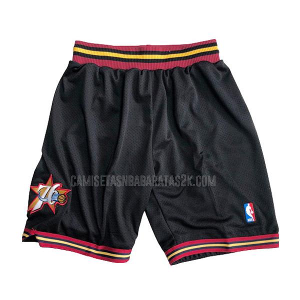 pantalones cortos philadelphia 76ers de la hombres negro retro fc1